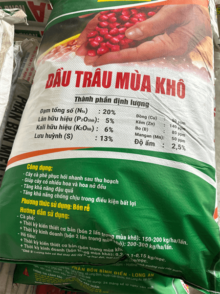 Đầu trâu mùa khô 20.5.6+13s+TE bao 50 kg